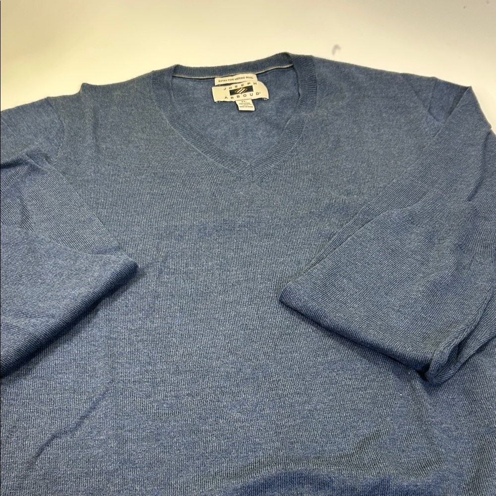 Joseph Abboud Heather Blue V-Neck Sweater - Picture 13 of 16